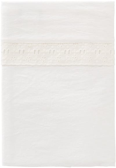 Cottonbaby - wieglaken - broderiekant - roomwit