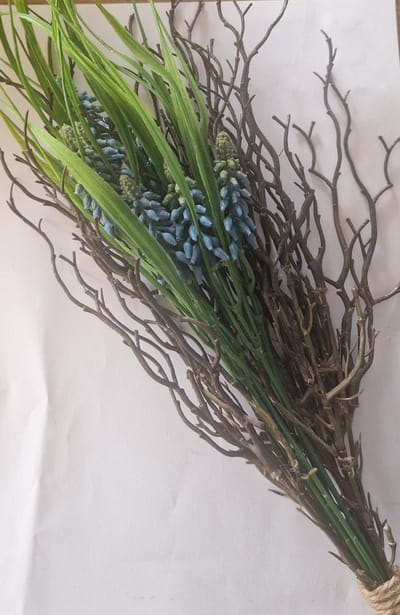 Countryfield Kunst blauw/ paarse druifjes met twijgjes