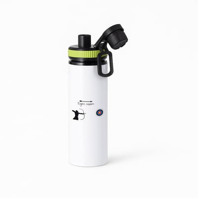 Hacebo® - Boogschieten met naam waterfles met draaidop groen - Sport - Boogschieters - Cadeau - Verjaardag - Geschenk - Gepersonaliseerde Jongens en meisjes - water fles - 850ML
