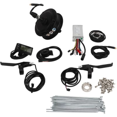 Kit de Conversion Vélo Électrique 36V 500W Kit de Conversion Moteur Arrière pour Vélo Électrique DIY Trottinette Électrique Vélos Pliants For 26in Rim Spokes black