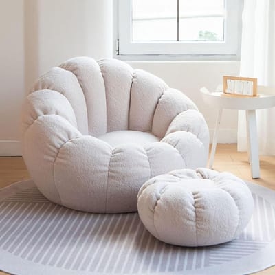 Zitzakhoes Pluche - Opbergzak Knuffels - Kamer Opruimen - Wasbare Hoes - 85 x 65 cm - Wit