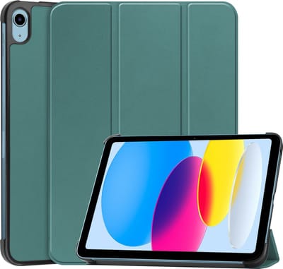 Hoesje - Geschikt voor Apple iPad A16/A18 (2022/2025/2026) - 10.9 & 11 inch (10e, 11e & 12e generatie) - Dun & Stevig - Hardcover Book Case - Trifold Bookcase Hoes - Hard Cover - Tablethoes - Donkergroen