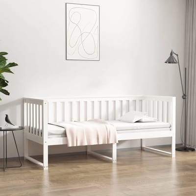vidaXL - Slaapbank - zonder - matras - 80x200 - cm - massief - grenenhout - wit