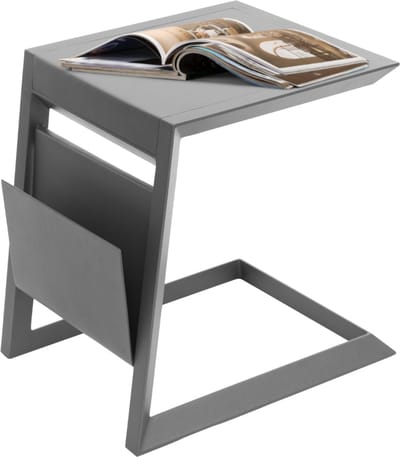 HESPERIDE HIXA Bijzettafel - Buiten - Banktafel - Ligbedtafel - Laptoptafel - Tuintafel - Aluminium - 45x55cm - Grijs - ALLURE