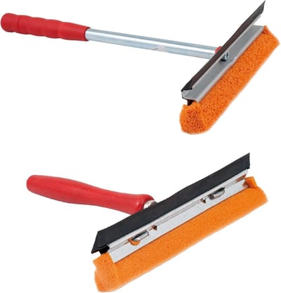 Novaliv raamwisser auto 21 cm houten steel 16 cm + metaal-kunststof steel 31 wisserlip en rubberen spons autowisser auto raam