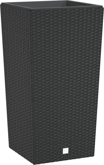 vidaXL Plantenbak met uitneembare bak rattan-look 21/49 L PP antraciet