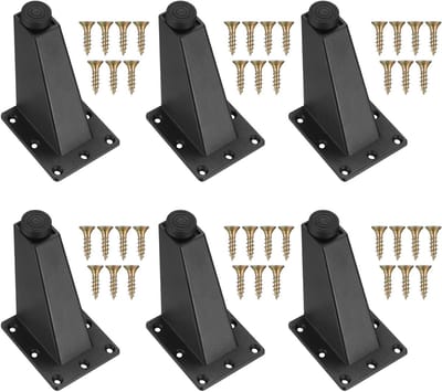 Set van 6 Moderne Zwarte Aluminium Leggen voor Meubels - Perfect voor Banken, Tafels en Kasten