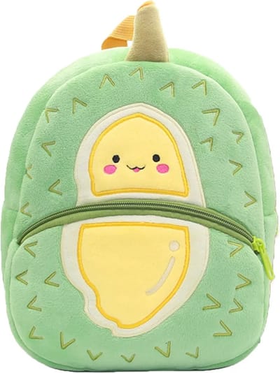 BoefieBoef Duriaan Kinder Rugzak – Pluche Peuter- Kleuter rugtas 0-5 Jaar – Groente & Fruit is Gezond & Fit – Ergonomisch & Wasbaar – Baby Backpack – Jongen & Meisje – Schooltas, Gymtas, Peuterspeelzaal & BSO – Cadeau Verjaardag - Carnaval - Groen