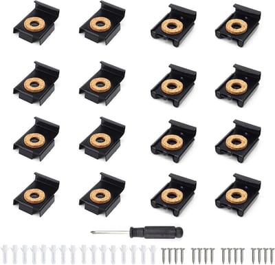Spiegelhouders Sets - Frame Clips - Spiegels Bevestigen - Veerbelast Ontwerp - 16 Stuks - Zwart