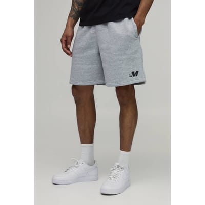 Baggy Fit M Star Jersey Short | Grey Marl | Size Small