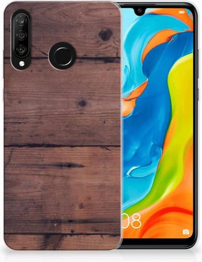 Huawei P30 Lite Bumper Hoesje Old Wood