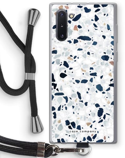 Case Company® - Hoesje met koord geschikt voor Samsung Galaxy Note 10 hoesje met Koord - Terrazzo N°1 - Telefoonhoesje met Zwart Koord - Bescherming aan alle Kanten en Over de Schermrand