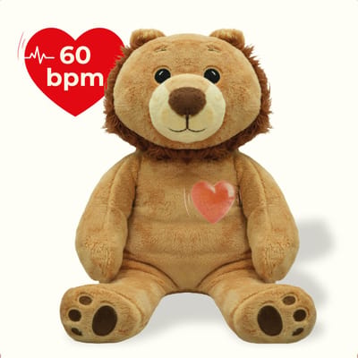 Verzwaringsknuffel Met Hartslag - Ludo de Leeuw - 53cm / 2kg - Verzwaarde Knuffel - Weighted Stuffed Animal - Slaapknuffel - Troostknuffel - Zware Knuffel - Rustgevende Knuffel met Heartbeat - Troostknuffel - Plushie - Voor Kinderen en Volwassenen