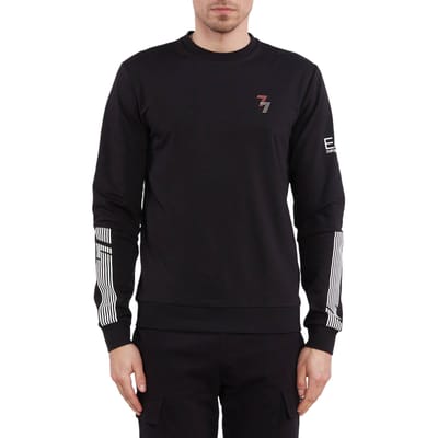 Emporio Armani Losse Pasvorm Effen Kleur Ronde Hals Lange Mouwen Sweatshirt Heren tops Zwart 3RPM06-PJLIZ-1200 XL black
