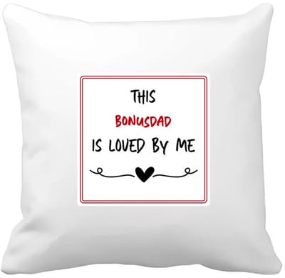 Akyol - this bonusdad is loved by me Kussen hoes - Papa - iemand die houdt van zijn bonusvader - vader cadeautjes - vaderdag - verjaardag - geschenk - kado - 40 bij 40 cm