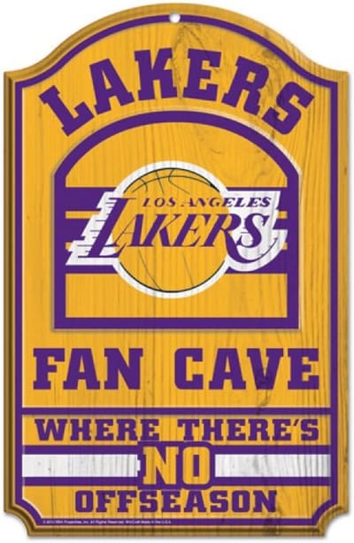Houten Wanddecoratie Basketball Team Los Angeles Lakers