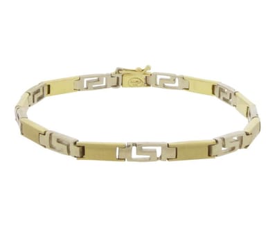 Gouden bicolor schakelarmband