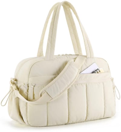 Reistas Handbagage 40x30x20 - Weekendtas dames - handbagage vliegtuig -handbagage tas ryanair transavia - Creme