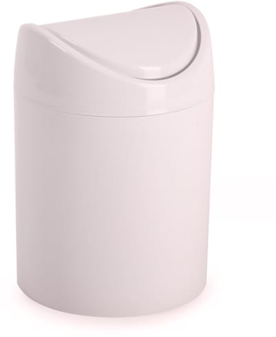 Plasticforte Klein prullenbakje - lichtroze - kunststof - met klepdeksel - keuken aanrecht/tafel model - 1,4L - 12 x 17 cm