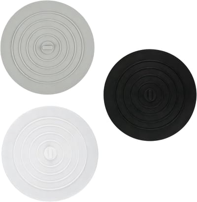 Badkuip, siliconen stoppers, 15 cm, voor gootsteen en badkuip, veelzijdige oplossing voor badkamer, keuken, douche en wasruimte (zwart, wit, grijs)