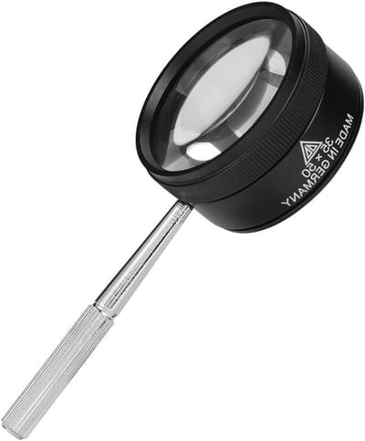 Handloep 35x met Afneembare Handgreep - Ideaal voor Lezen, Hobby's en Juwelierswerk - 46mm Zwarte Loep voor Volwassenen en Senioren