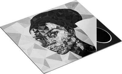 Chefcare Inductie Beschermer Afrikaanse Vrouw in Driehoekjes - Abstract - Zwart Wit - 60x50 cm - Afdekplaat Inductie - Kookplaat Beschermer - Inductie Mat