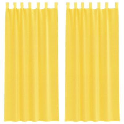 vidaXL Gordijnen voile met lussen 2 st 140x225 cm geel