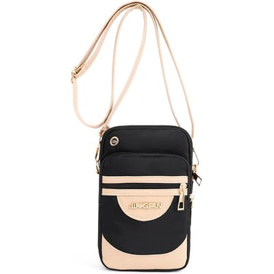 Nieuwe Mobiele Telefoon Tas voor Vrouwen Veelzijdige Schoudertas Crossbody Tas voor Vrouwen van Middelbare Leeftijd Mini Portemonnee Nylon Stof Waterdichte Tas beige