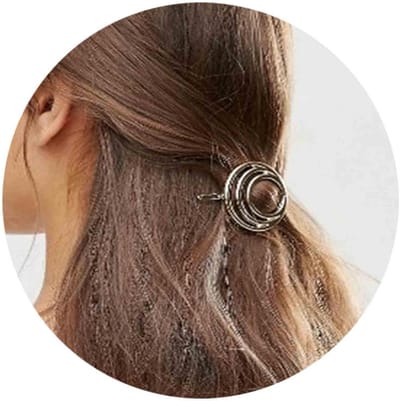 Vintage Geometrische Haarspeld Zilver Ronde Decoratieve Haarspeld voor Dames