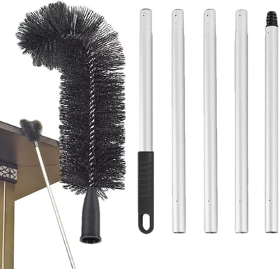 Dakgoot Reiniger - Gootborstel - Goot Onderhoud - Uitschuifbare Steel - Tot 228cm - Zilver
