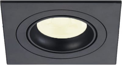Inbouwspot Hasan met Philips HUE White - inbouwspot - Zwart - vierkant - Voor binnen / woonkamer / keuken / slaapkamer - IP20 - GU10 - Buitendiameter: 92MM - boorgat: 80-82MM - min. Inbouwdiepte: 70MM