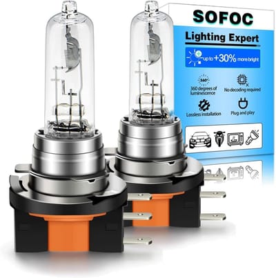 12V H15 Halogeen Koplamp Lamp 55W/15W Warm Wit Dagrijverlichting en Grootlicht Vervanging 3-pins