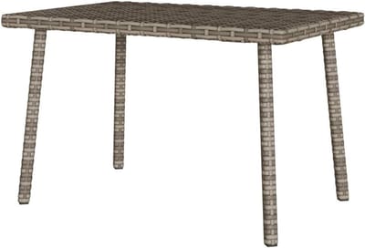 Tuin Salontafel - Koffietafel Buiten - Buiten Ontspannen - Weerbestendig Poly Rotan - 60x40x37 cm - Grijs