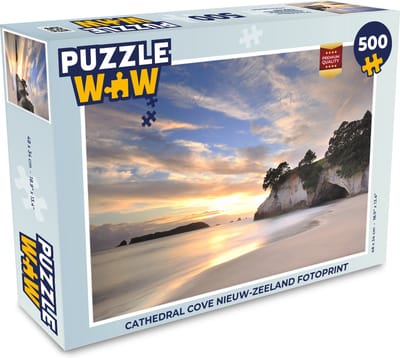 Puzzel Cathedral Cove Nieuw-Zeeland fotoprint - Legpuzzel - Puzzel 500 stukjes