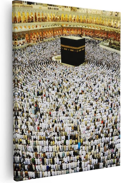 Artaza Canvas Schilderij Mekka - 40x50 cm - Wanddecoratie Islam - Muurdecoratie Arabisch - Kamer Accessoires