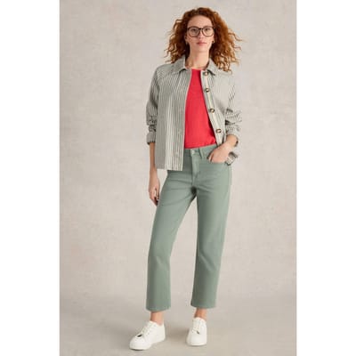 White Stuff Blake Straight Crop Jean Mid Green Taglia: 14 REGULAR | Jeans straight fit Outlet | Donna | Verde