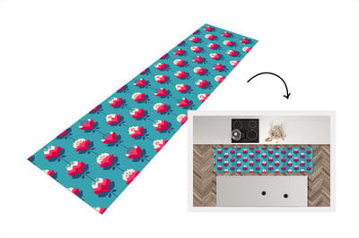 Keukenloper 200x50 cm - Keukenmat vinyl Patronen - Retro - Bloemen - Lelie - Keukenmatten loper - Keuken vloerkleed tapijt