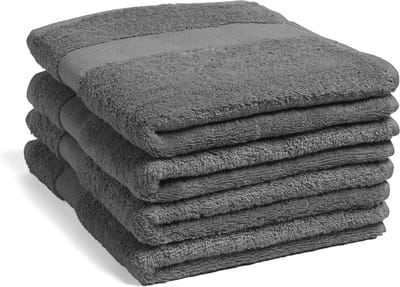 Yumeko handdoeken terry donkergrijs 50x100 - 4 st - Hotelkwaliteit - Bio, eco & fairtrade