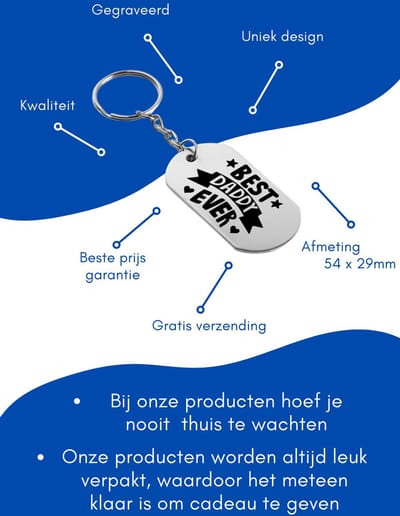 Akyol - Sleutelhanger voor vader - vaderdag kados - cadeau - van dochter kado - liefste papa geschenk - I'll always be your little girl - liefde - cadeautjes mannen - sleutelhangers
