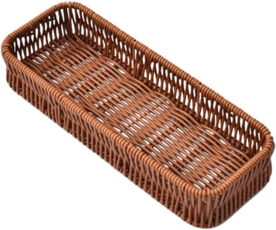 Kunststof Opbergmand - 28x11x5 cm - Keukenlade Organizer - Bestekbak - Afwaterend - Bruin
