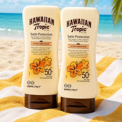 Hawaiian Tropic Zonnebrand Lotion Glowing Protection SPF 50 - 2 x 180 ml - Voordeelverpakking
