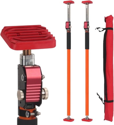 Kabinetsteunstang, snelle telescopische steunpaal met verstelbaar lengteondersteuningssysteem, ondersteunt tot 150 lbs bouwgereedschap voor kastkrikken, ladingstangen, gipsplaten (2 stuks - 35~63