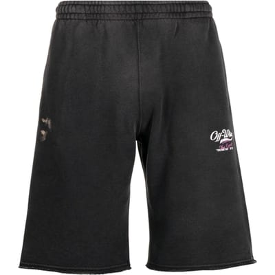 Off-white Wave Off Sweatshorts Zwart