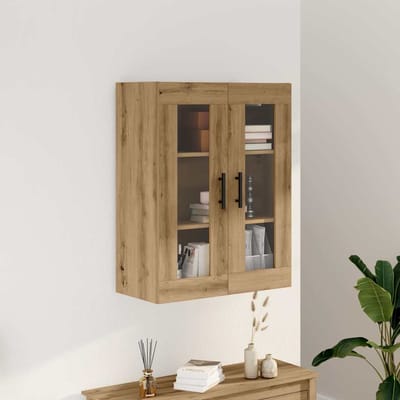 vidaXL - Dressoir - 69,5x34x90 - cm - bewerkt - hout - artisanaal - eikenkleur
