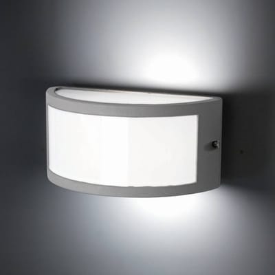FARO BARCELONA Buitenwandlamp Negus, grijs, aluminium, kunststof, E27
