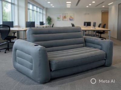 Opblaasbare slaapbank voor 2 personen - 203x231x66 cm - Grijs - Novihome