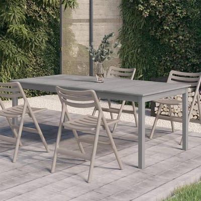 Tuintafel Vierkant - Terrastafel Buitentafel - Buiten Eten - Massief Acaciahout - 200 x 100 cm - Grijs