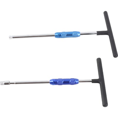 14in 38in Aandrijving T-Handgreep Sleutelset Stevig Chroom 2 stuks T-Bar Dopsleutel met 3 Adapters wit