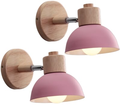 2 Stuks Wandlamp Moderne Slaapkamer E27 Verstelbare Wandverlichting voor Woonkamer Gang Trap Roze