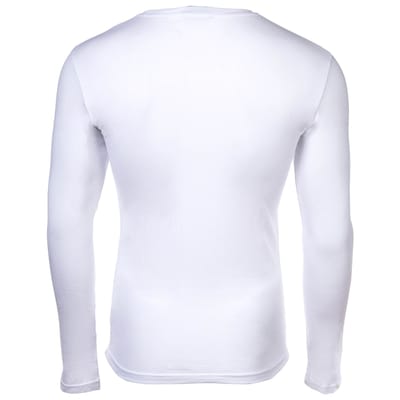 Long Sleeve Crew Neck TShirt AX Logo - White T-Shirts